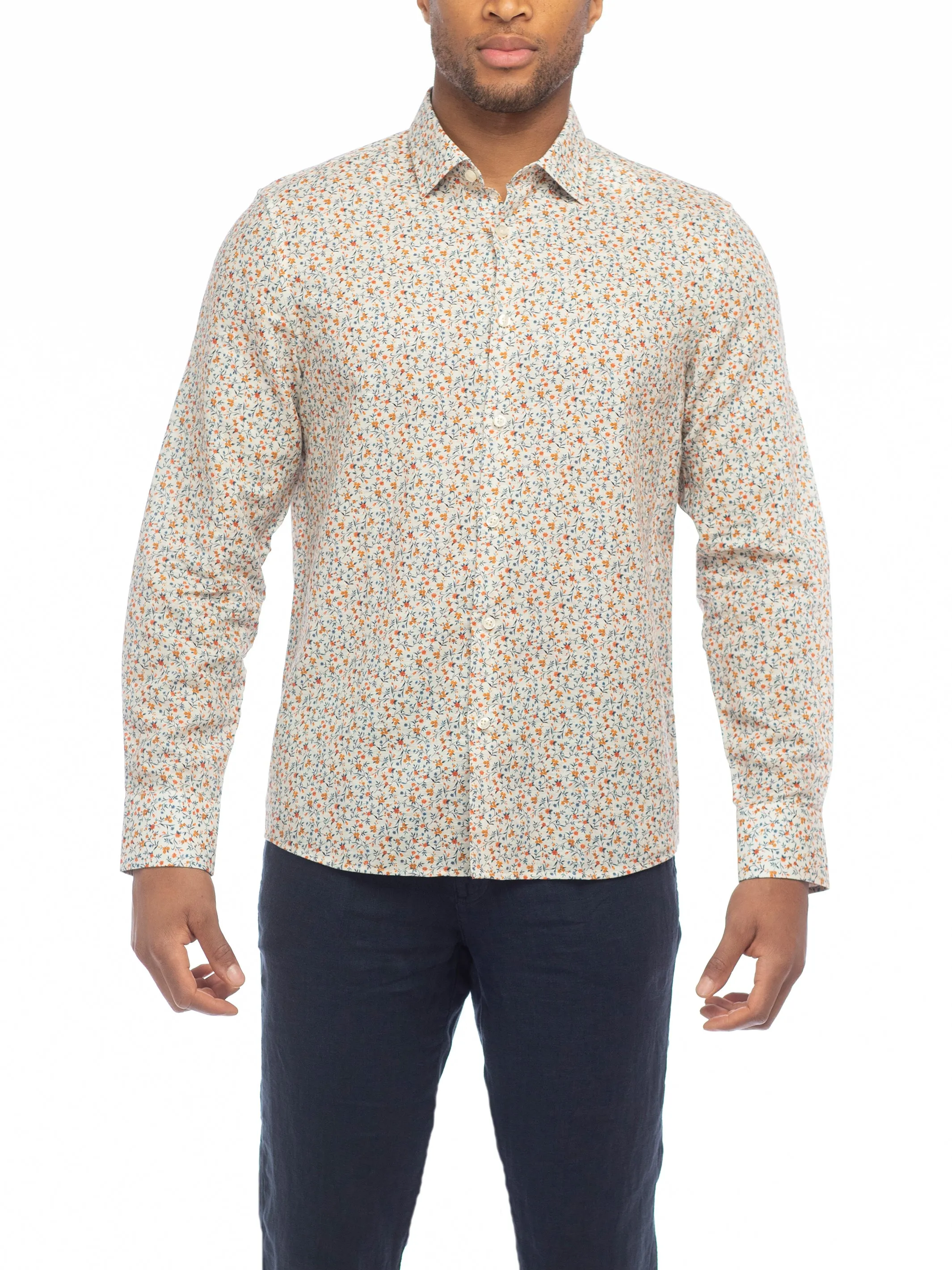 Modern English Floral Peach Shirt