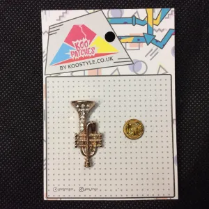 MP0107 - Gold Stone Trumpet Musical Instrument Metal Pin Badge