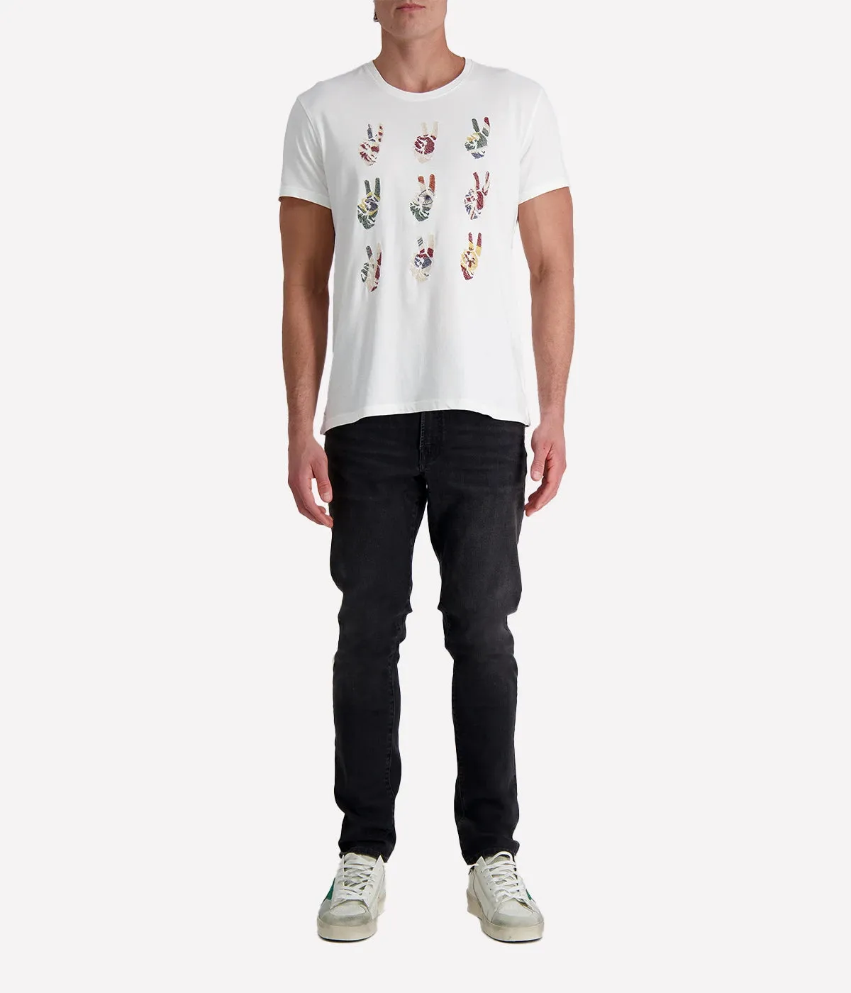 Multi Peace T-Shirt in Salt
