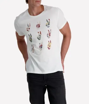 Multi Peace T-Shirt in Salt