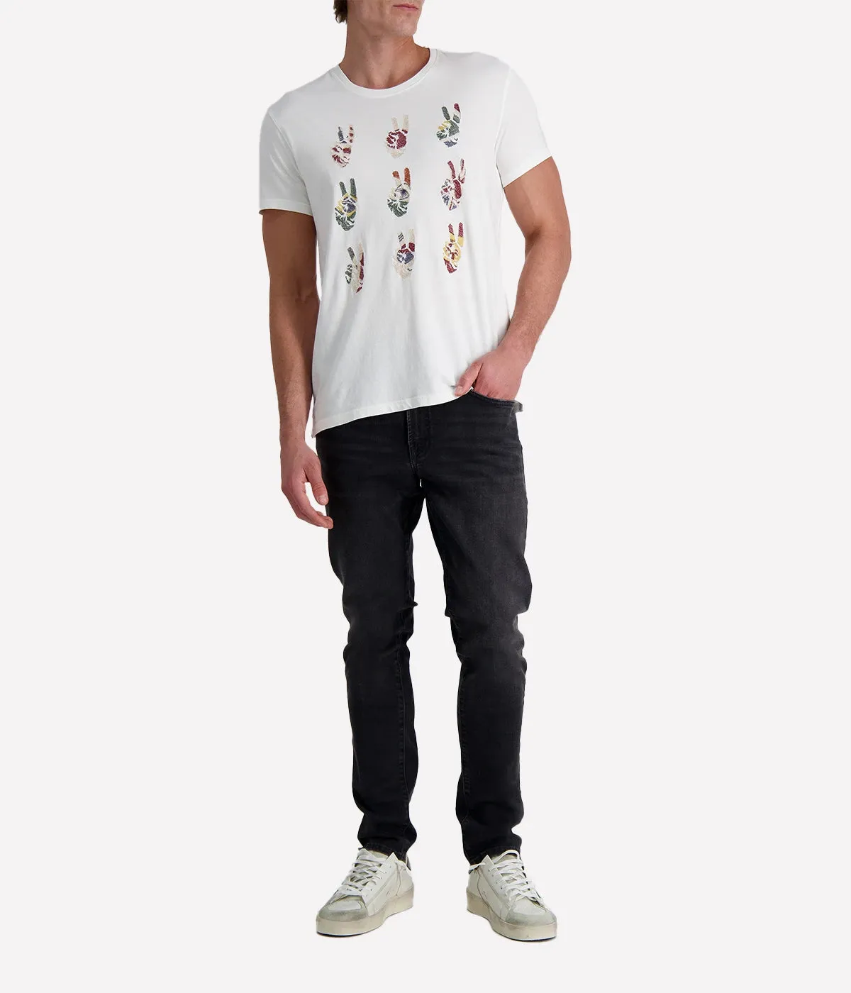 Multi Peace T-Shirt in Salt