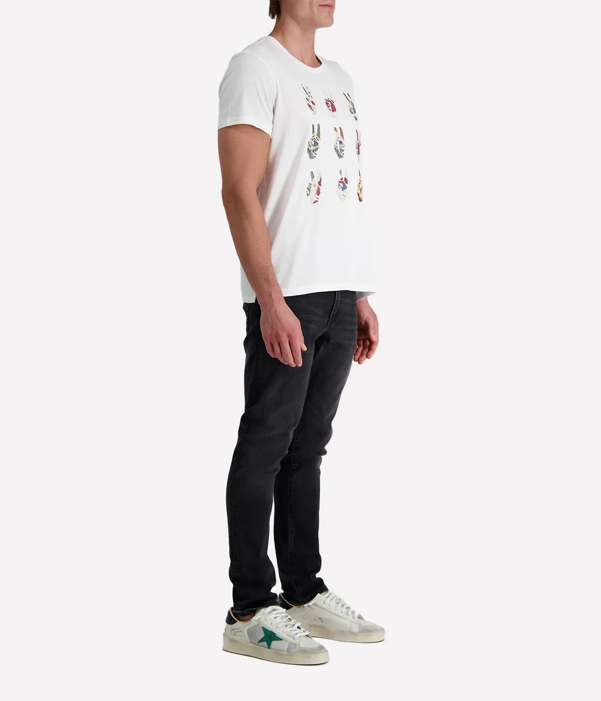 Multi Peace T-Shirt in Salt