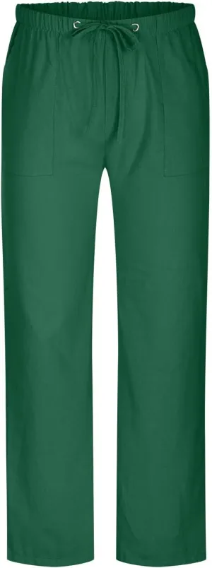 Muscularfit Mens Linen Pants Casual Elastic Waist Solid Straight Legs Big and Tall Drawstring Trousers Loose Fit Work Pant