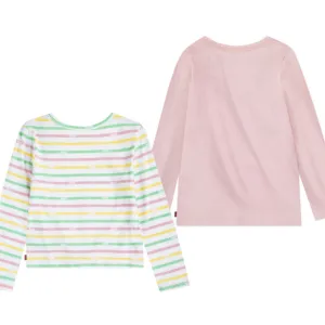 NEW Levi's 2PK Stripe and Pink Long Sleeve Tees For Girls - 6/6x