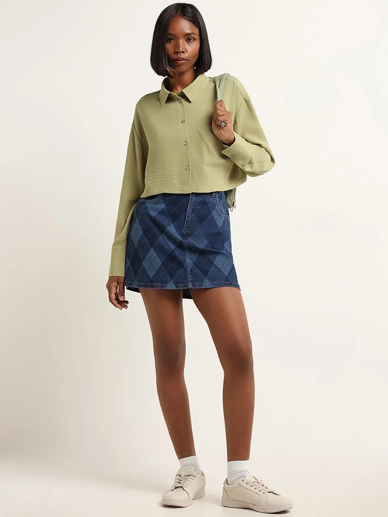 Nuon Green Crop Shirt