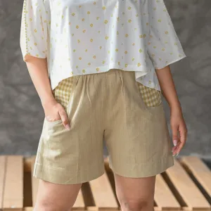 Organic Handloom Shorts- Fern