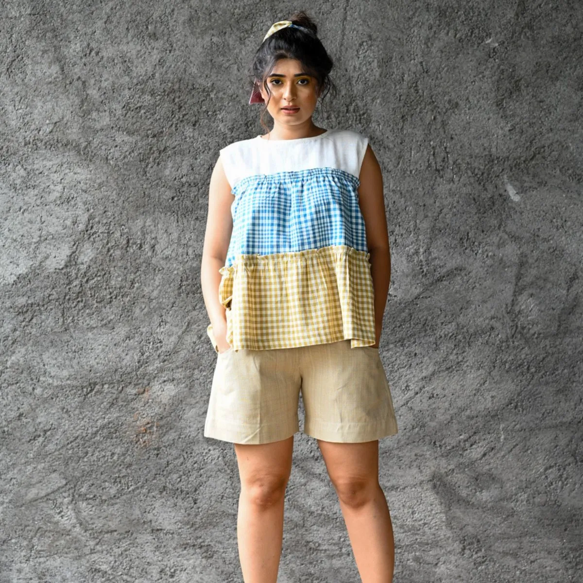 Organic Handloom Shorts- Fern