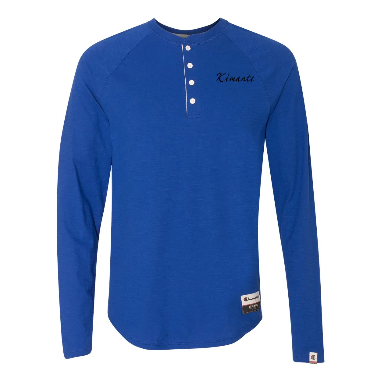 Original Kimante Black Logo Slub Henley Long Sleeve Shirt