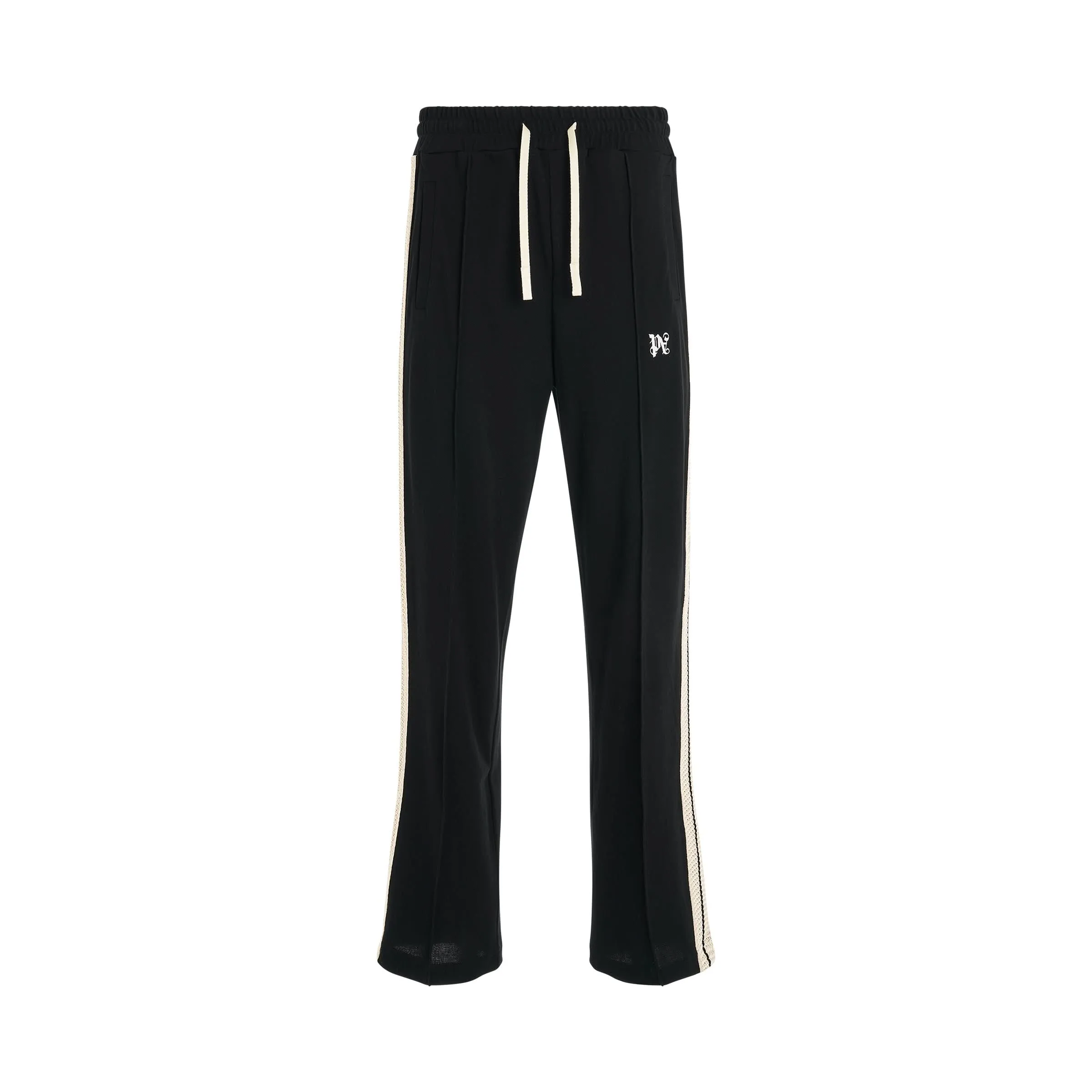 PA Monogram Piquet Trackpants in Black/Off White