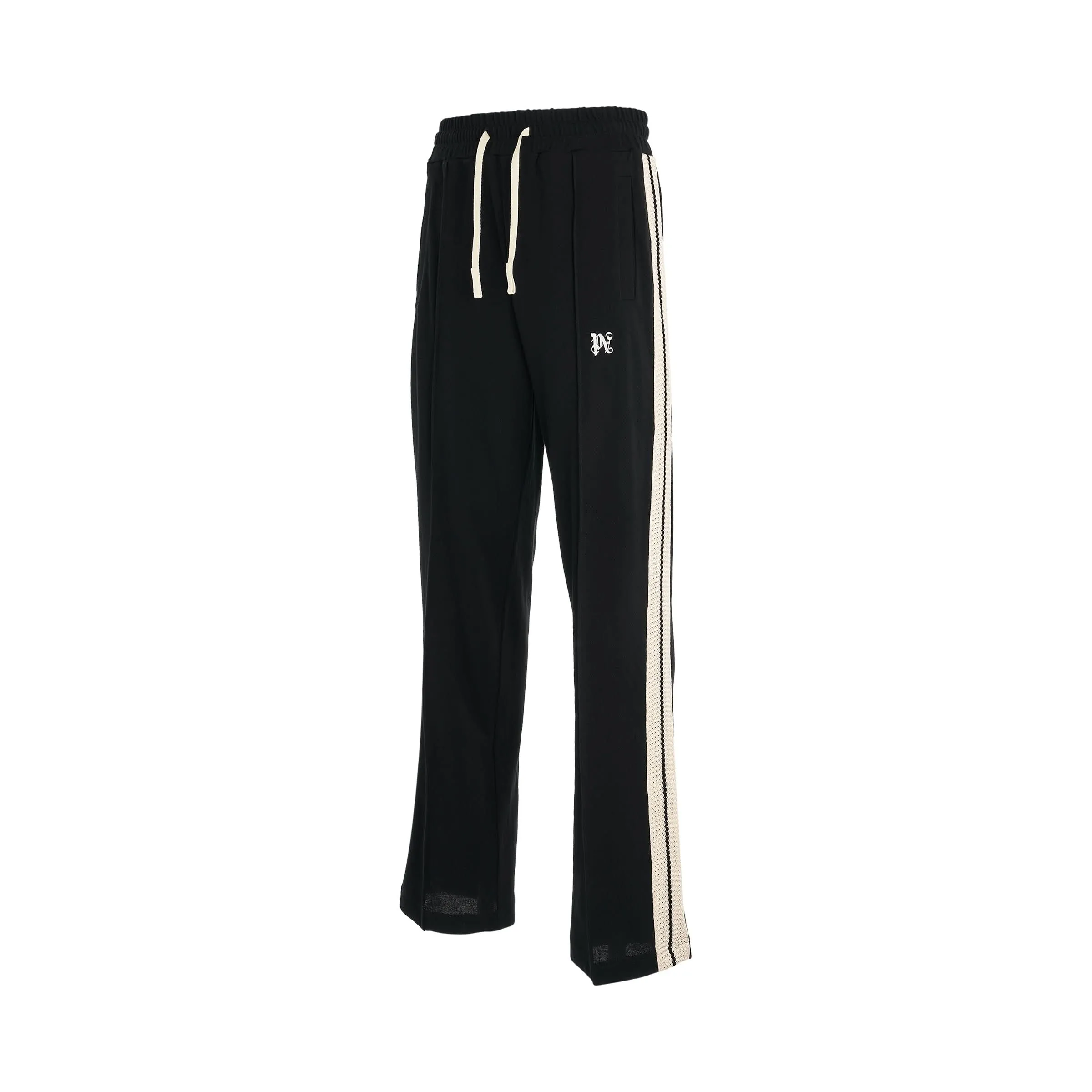 PA Monogram Piquet Trackpants in Black/Off White