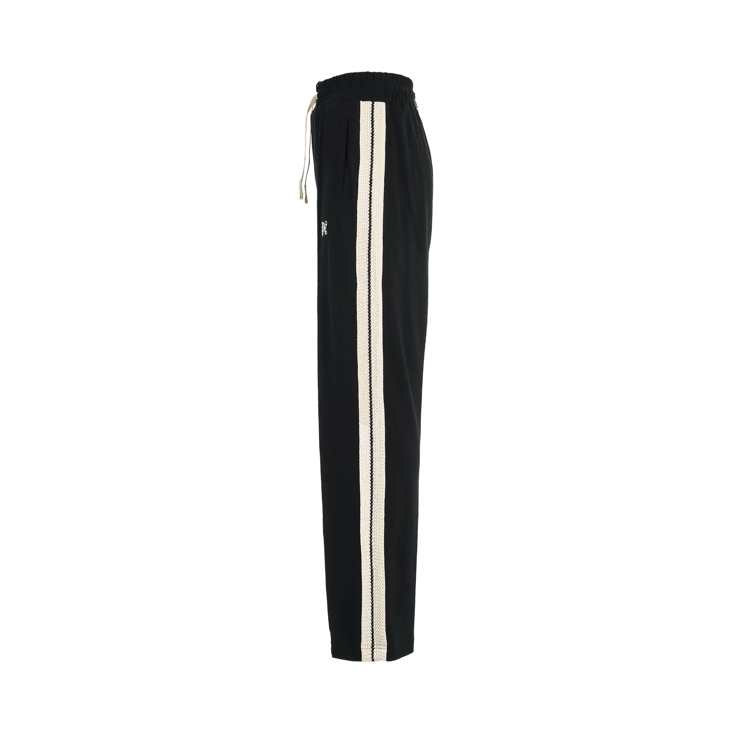 PA Monogram Piquet Trackpants in Black/Off White