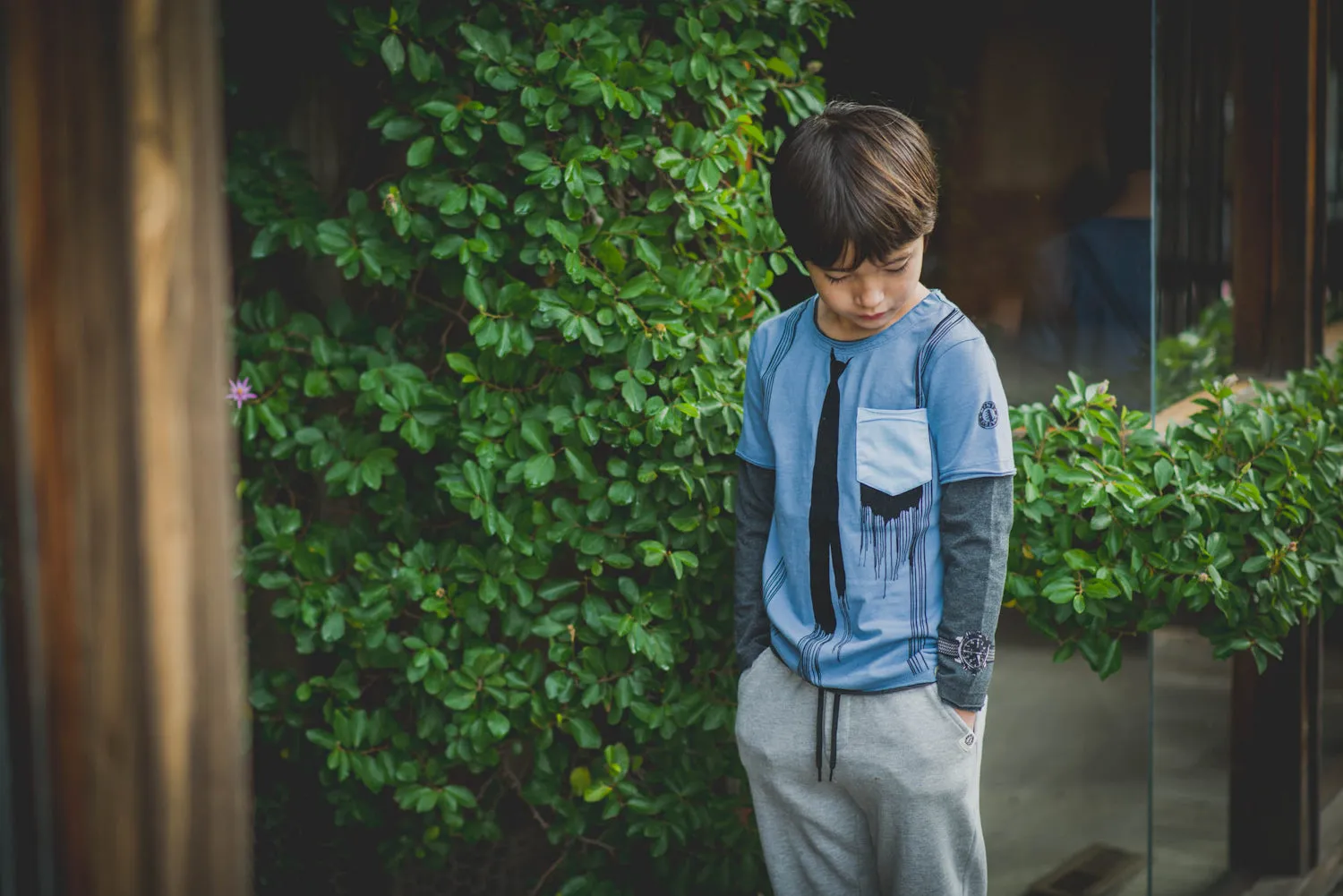 Paint Drip Tie & Suspenders Twofer Shirt by: Mini Shatsu
