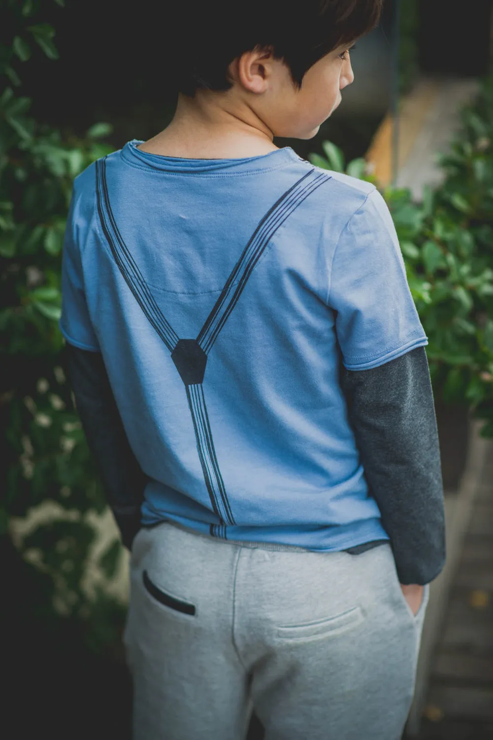 Paint Drip Tie & Suspenders Twofer Shirt by: Mini Shatsu