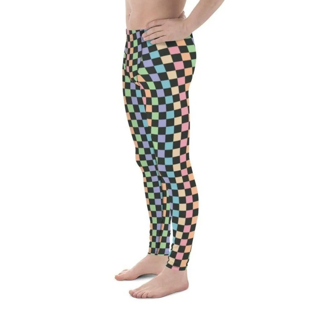 Pastel Checkerboard Men's Leggings