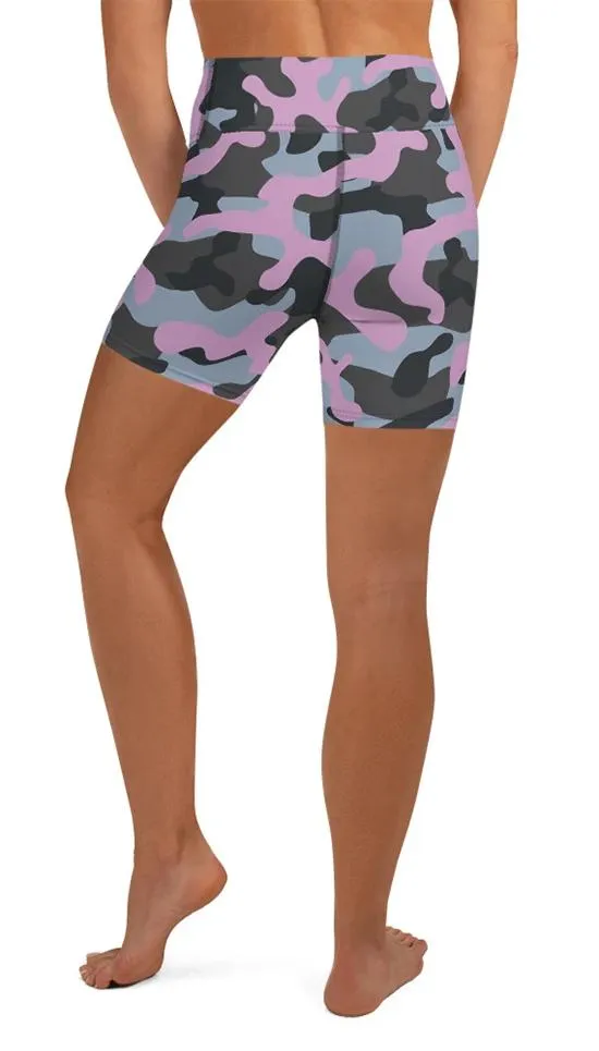 Pink Camo Yoga Shorts