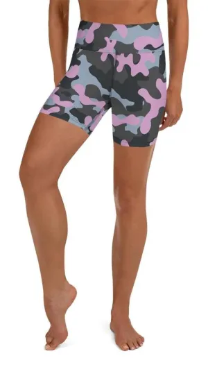 Pink Camo Yoga Shorts