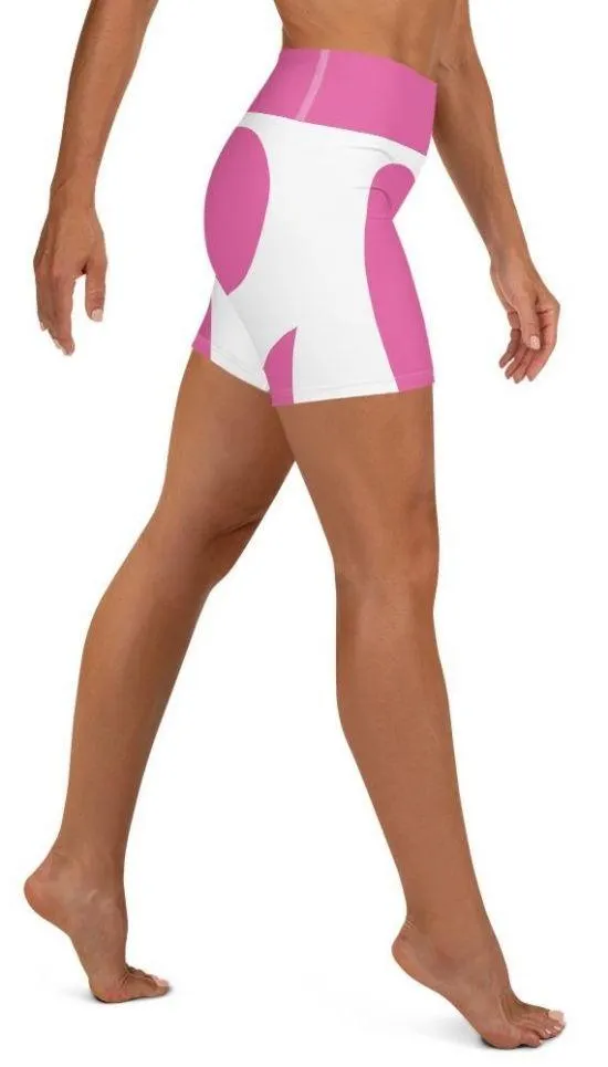 Pink Heart Shaped Yoga Shorts