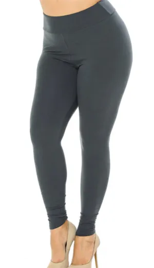 Plus Size - 3" High Waisted Buttery Soft Solid Leggings