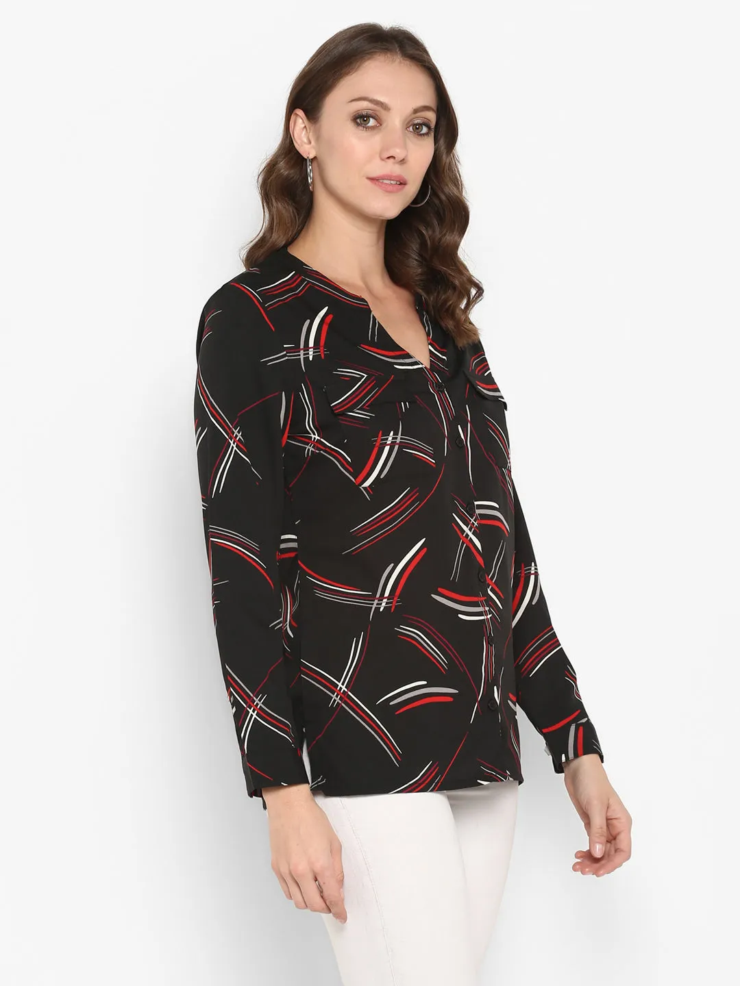 Printed Black Shirt
