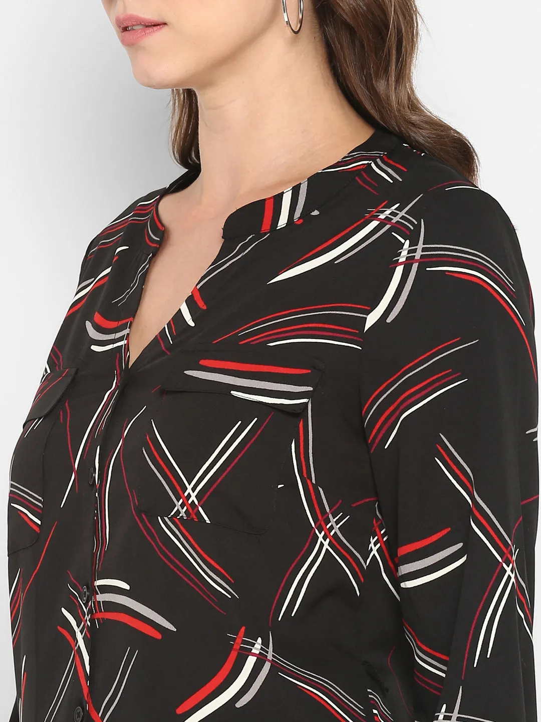 Printed Black Shirt