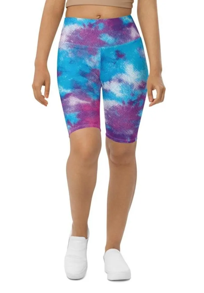 Purple Tie Dye Biker Shorts