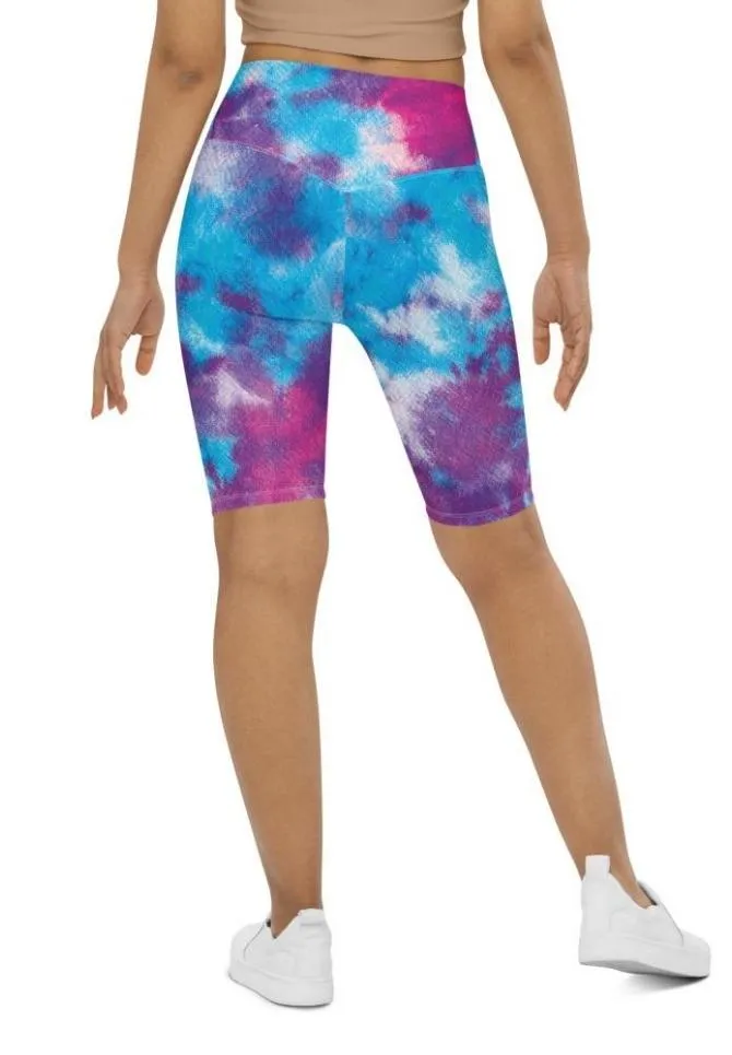 Purple Tie Dye Biker Shorts