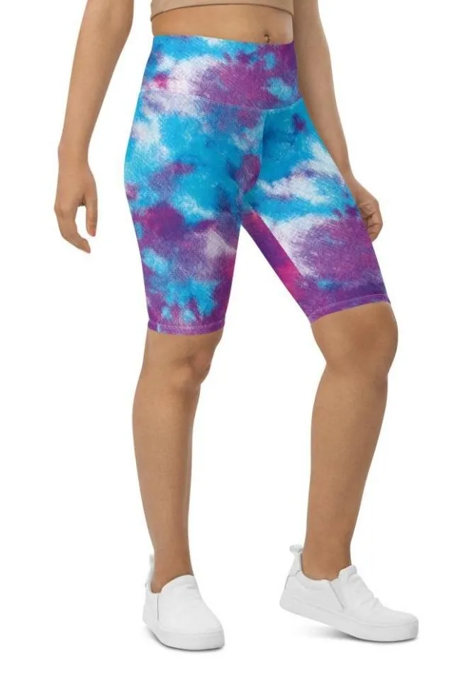 Purple Tie Dye Biker Shorts