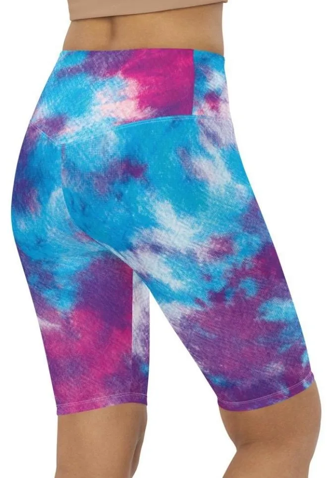 Purple Tie Dye Biker Shorts