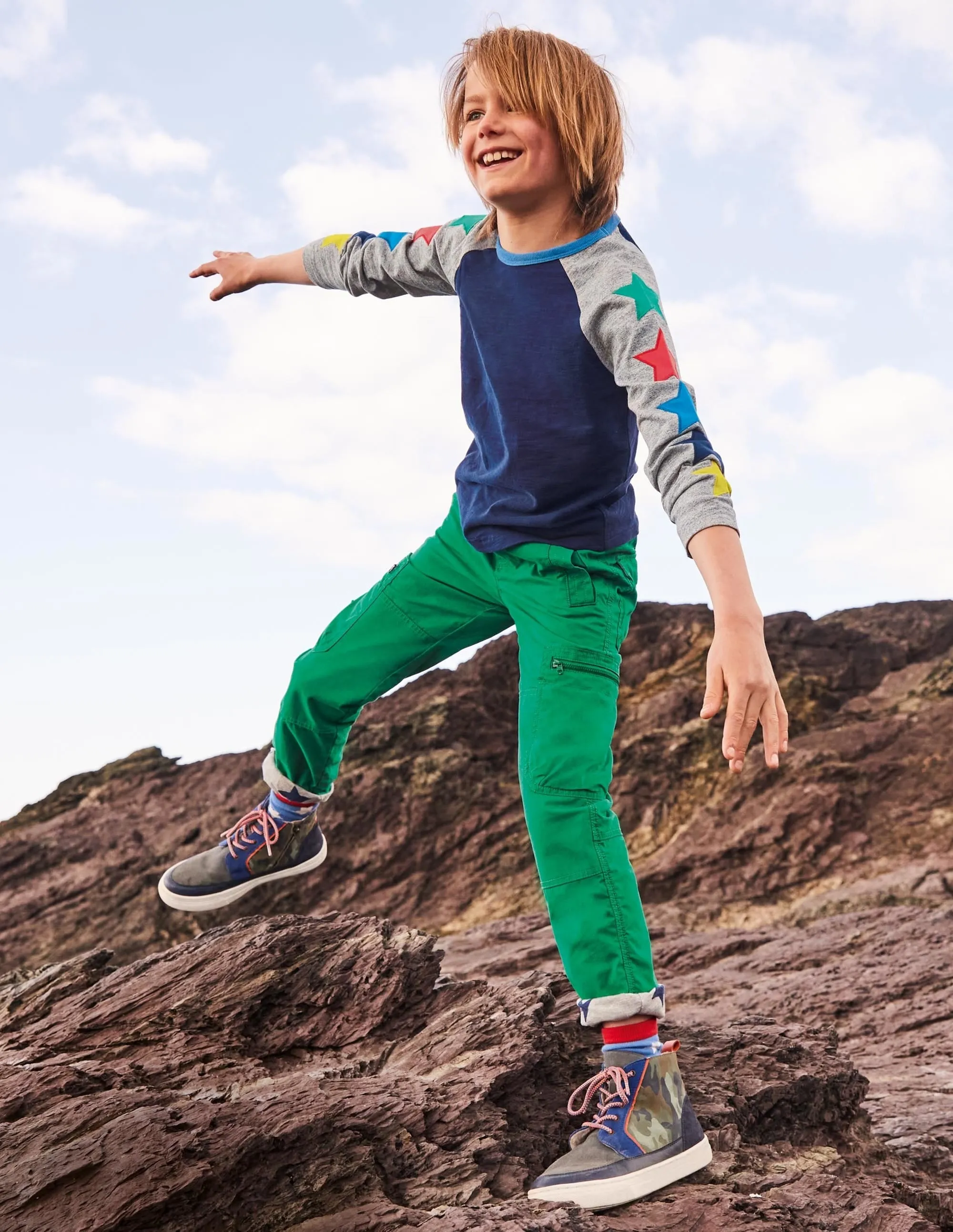 Raglan T-Shirt-Starboard Blue/Grey Marl Star