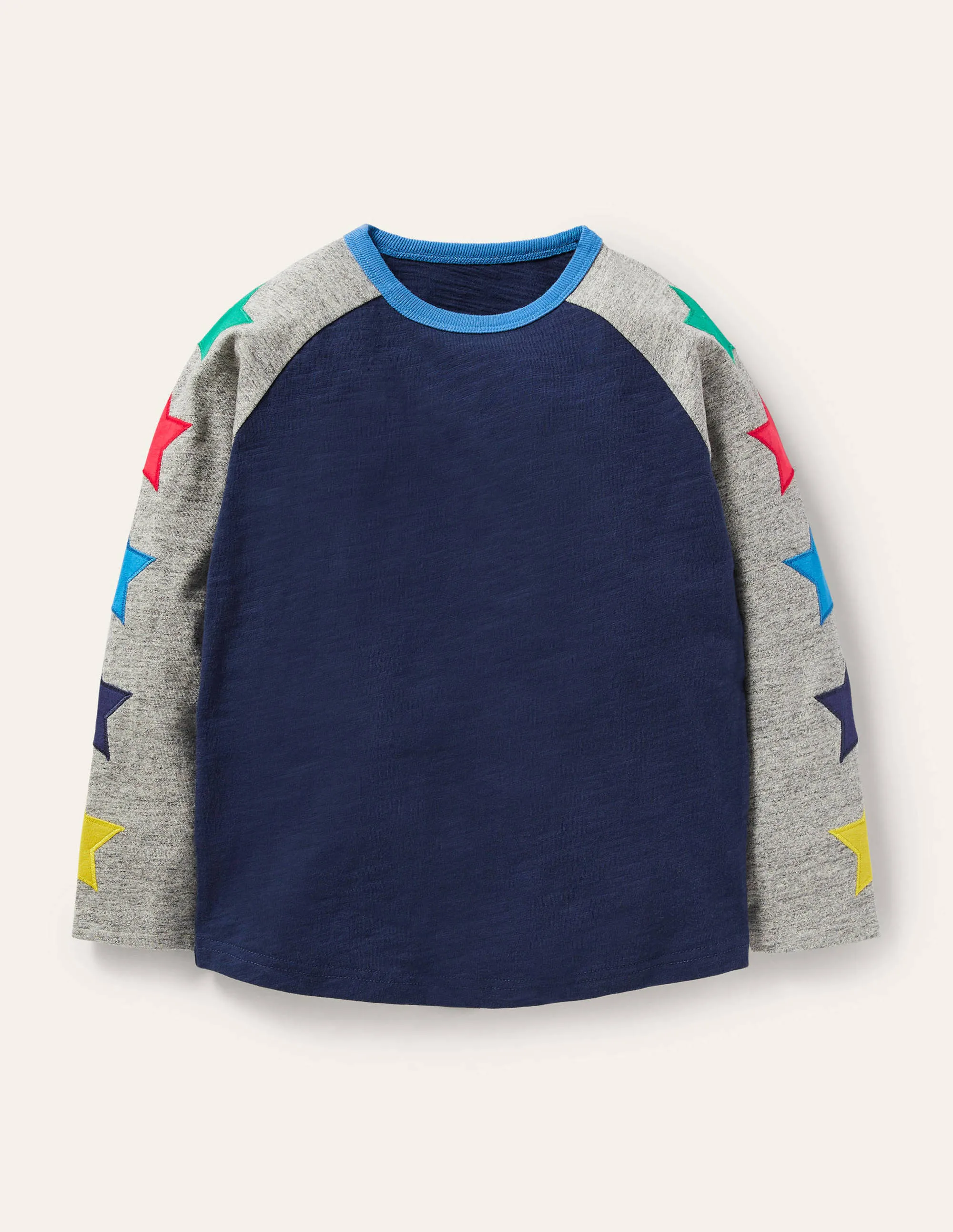 Raglan T-Shirt-Starboard Blue/Grey Marl Star