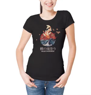 Reality Glitch Japanese Koi Carp Artistic Fish T-Shirt Womens T-Shirt