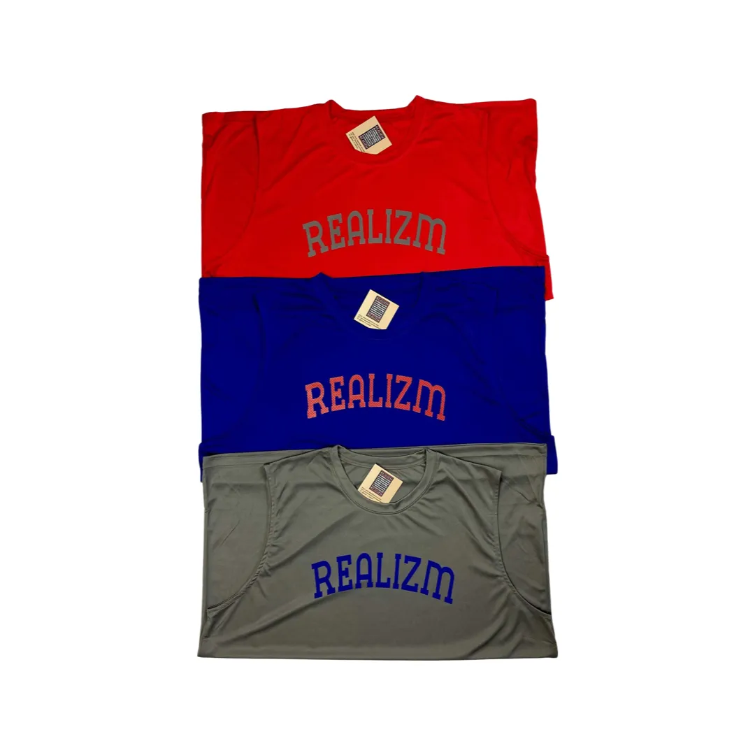 REALIZM Varsity Sleeveless Performance Muscle T-Shirt 3 Pack
