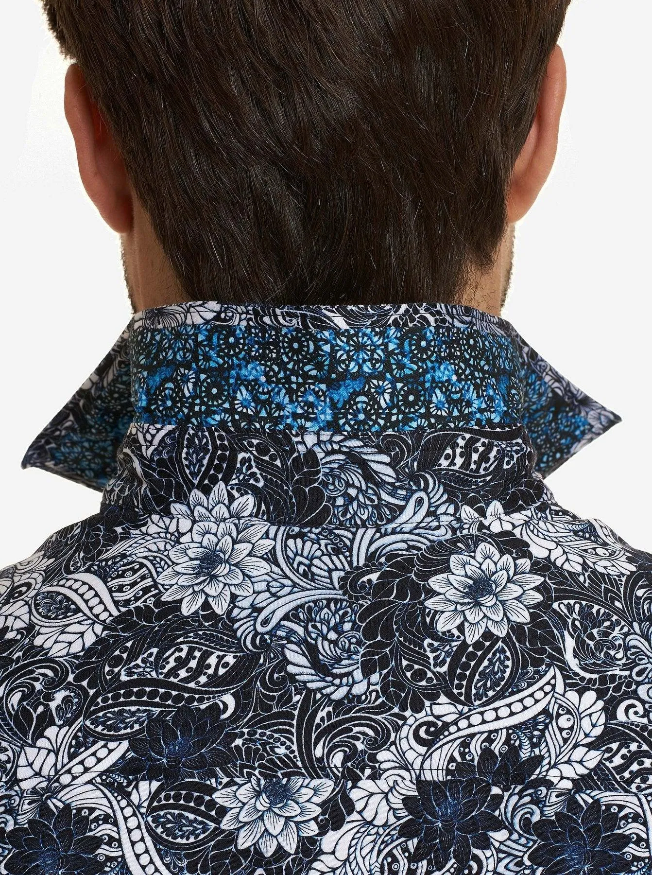 Robert Graham Men's Edgar XX-Large Blue Button Down Long Sleeve Woven Shirt