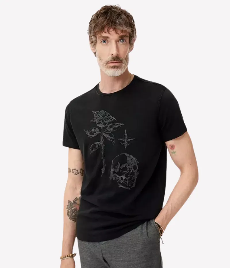Rose Skull Crew in Black
