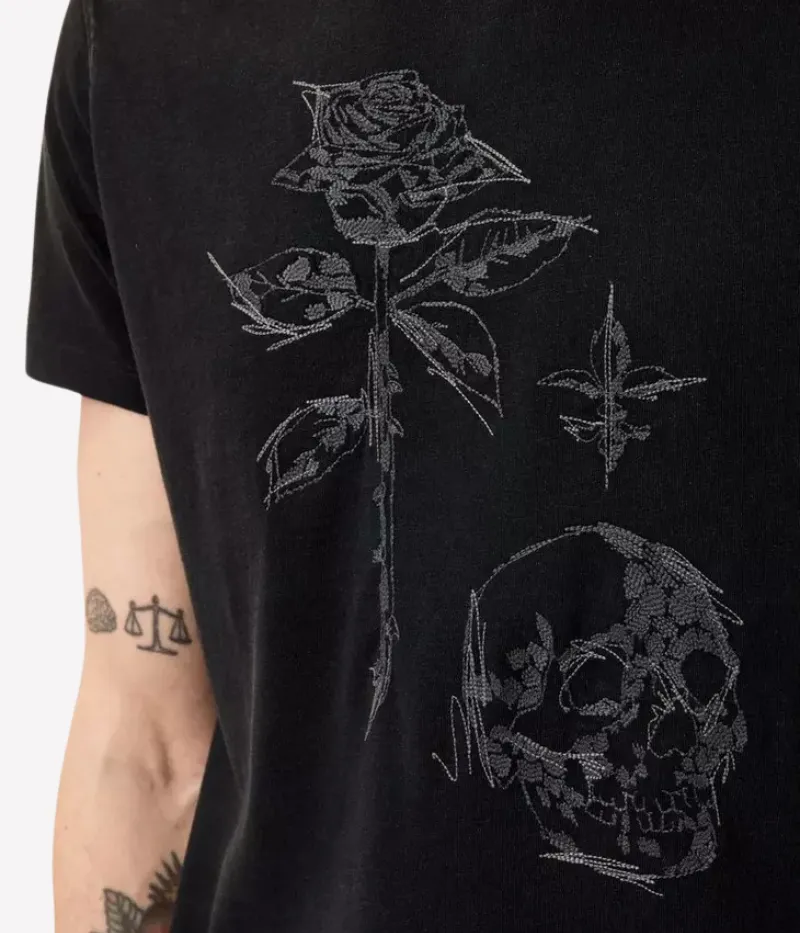 Rose Skull Crew in Black