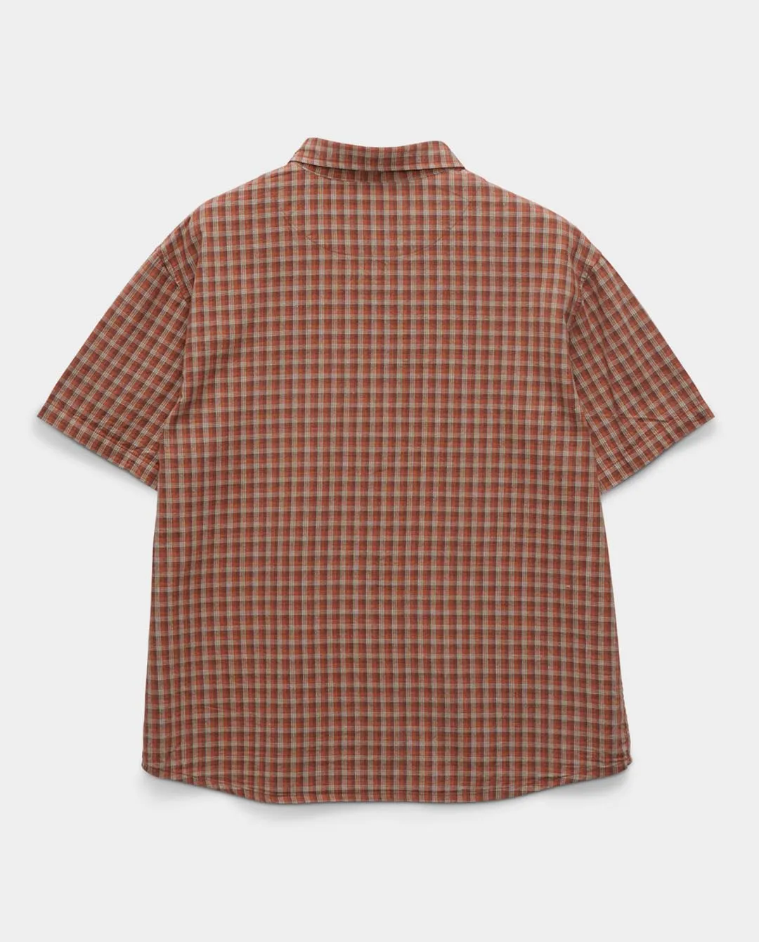 S/Double - Block Check Summer Shirt - Rust