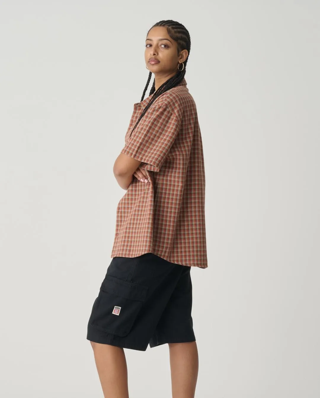 S/Double - Block Check Summer Shirt - Rust