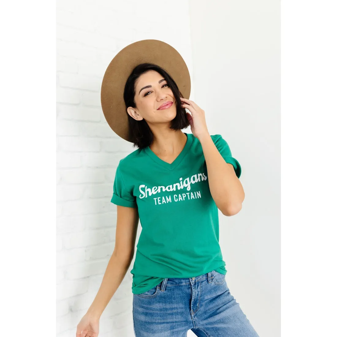 Shenanigans Team Captain Green Women's Tee