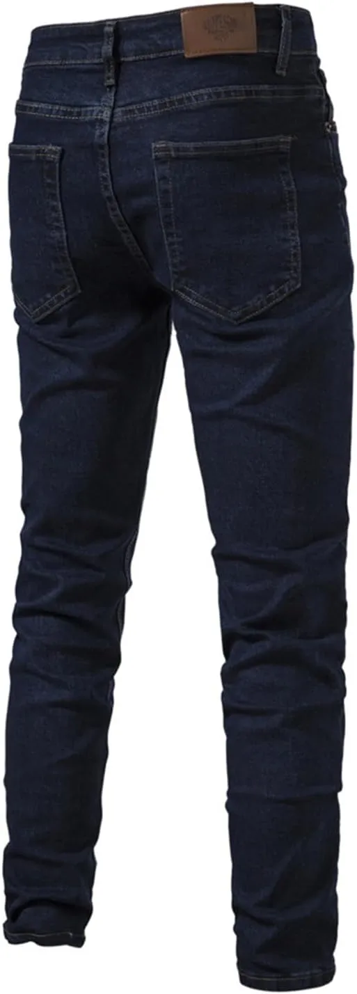 Skinny Jeans for Men Slim Fit Wash Stretch Denims Pants Fashion Casual Elastic Straight Trousers