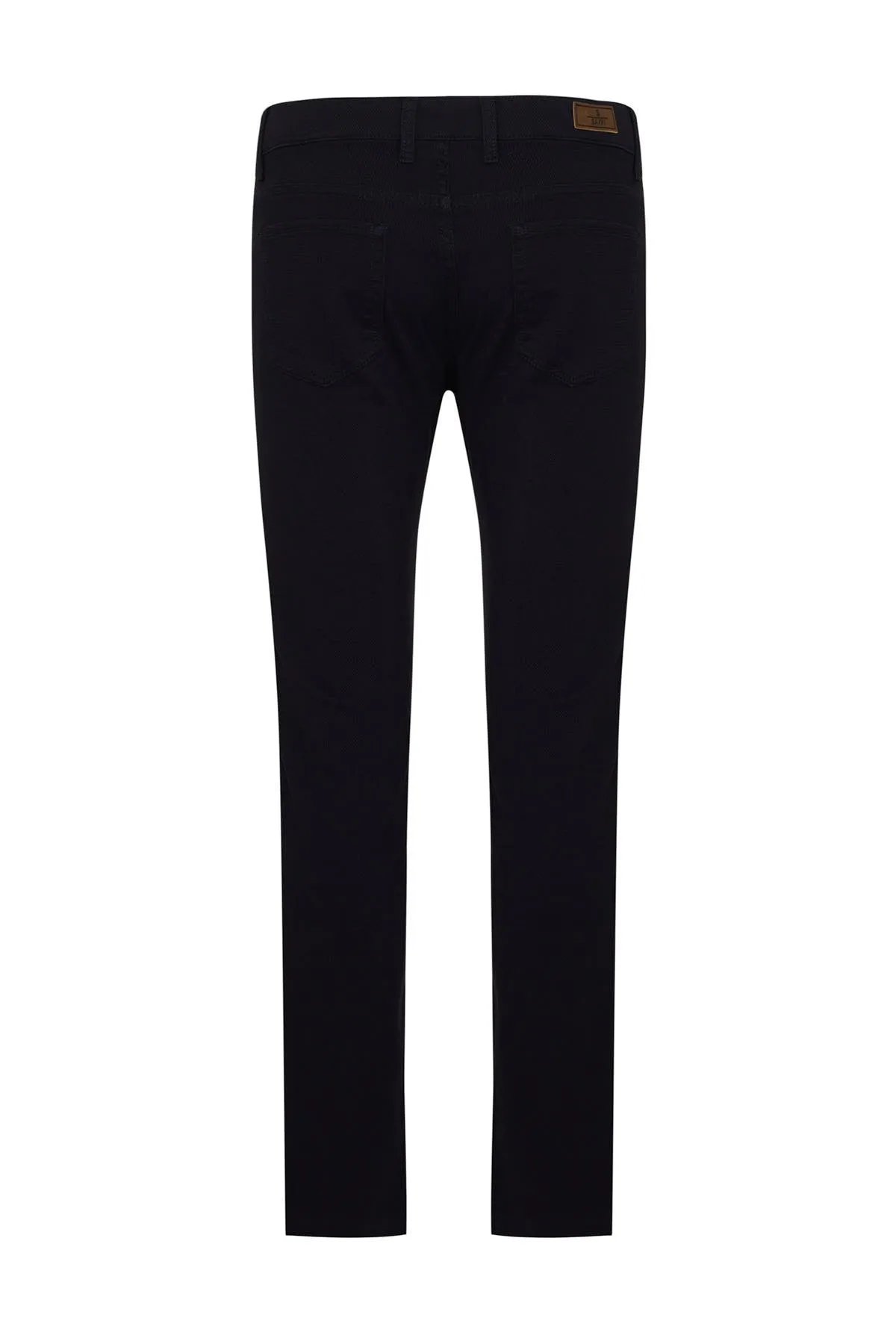 Slim Fit Cotton Navy Low Waist Casual Pants