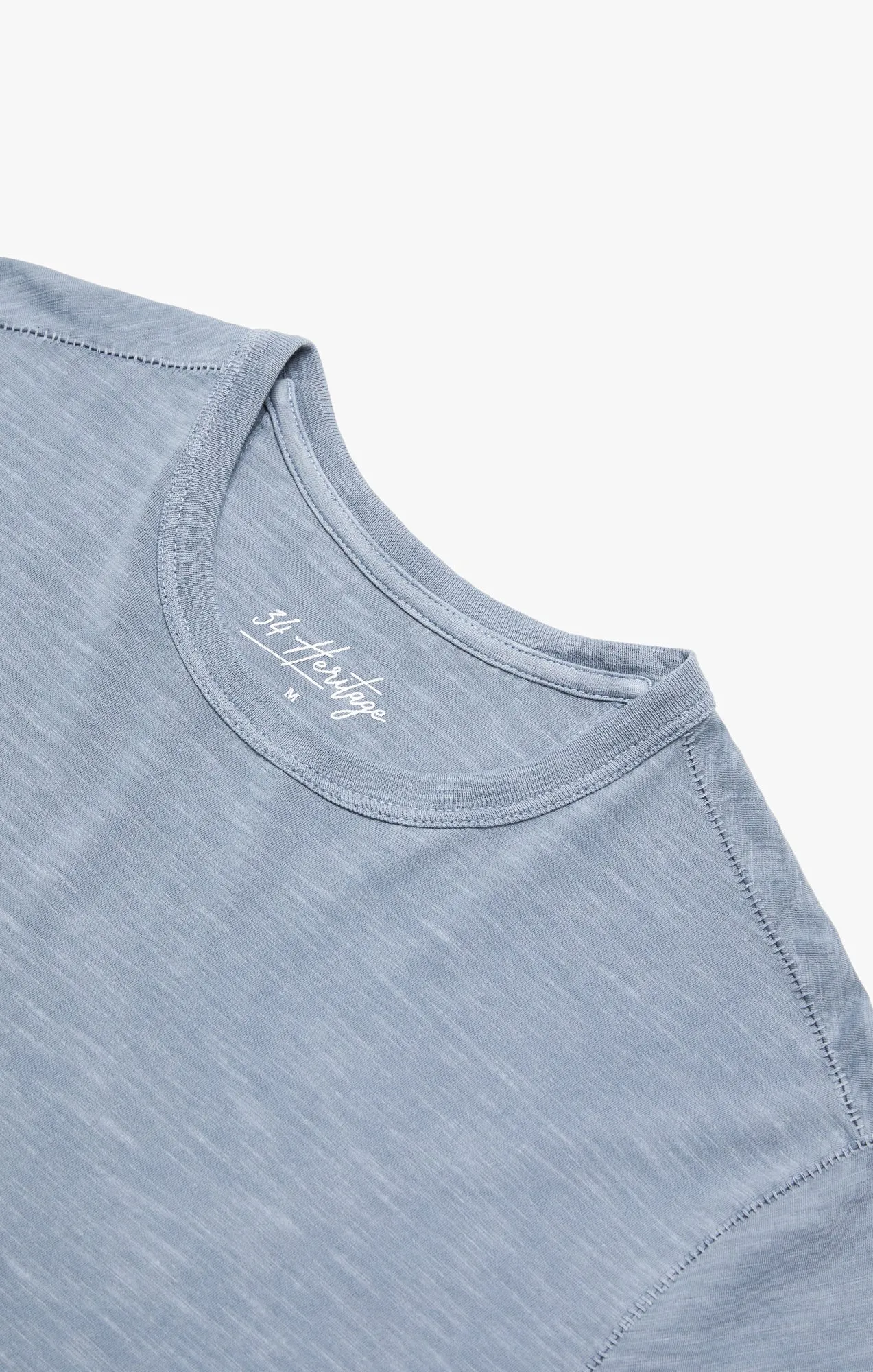 Slub Crew Neck T-Shirt In Vintage Indigo