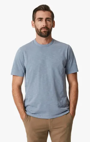 Slub Crew Neck T-Shirt In Vintage Indigo