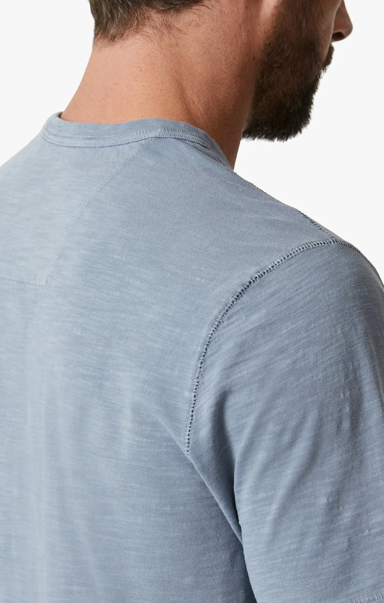 Slub Crew Neck T-Shirt In Vintage Indigo