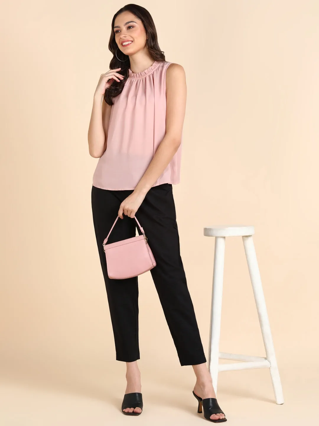 Soft Cotton Solid Color Pant - Black