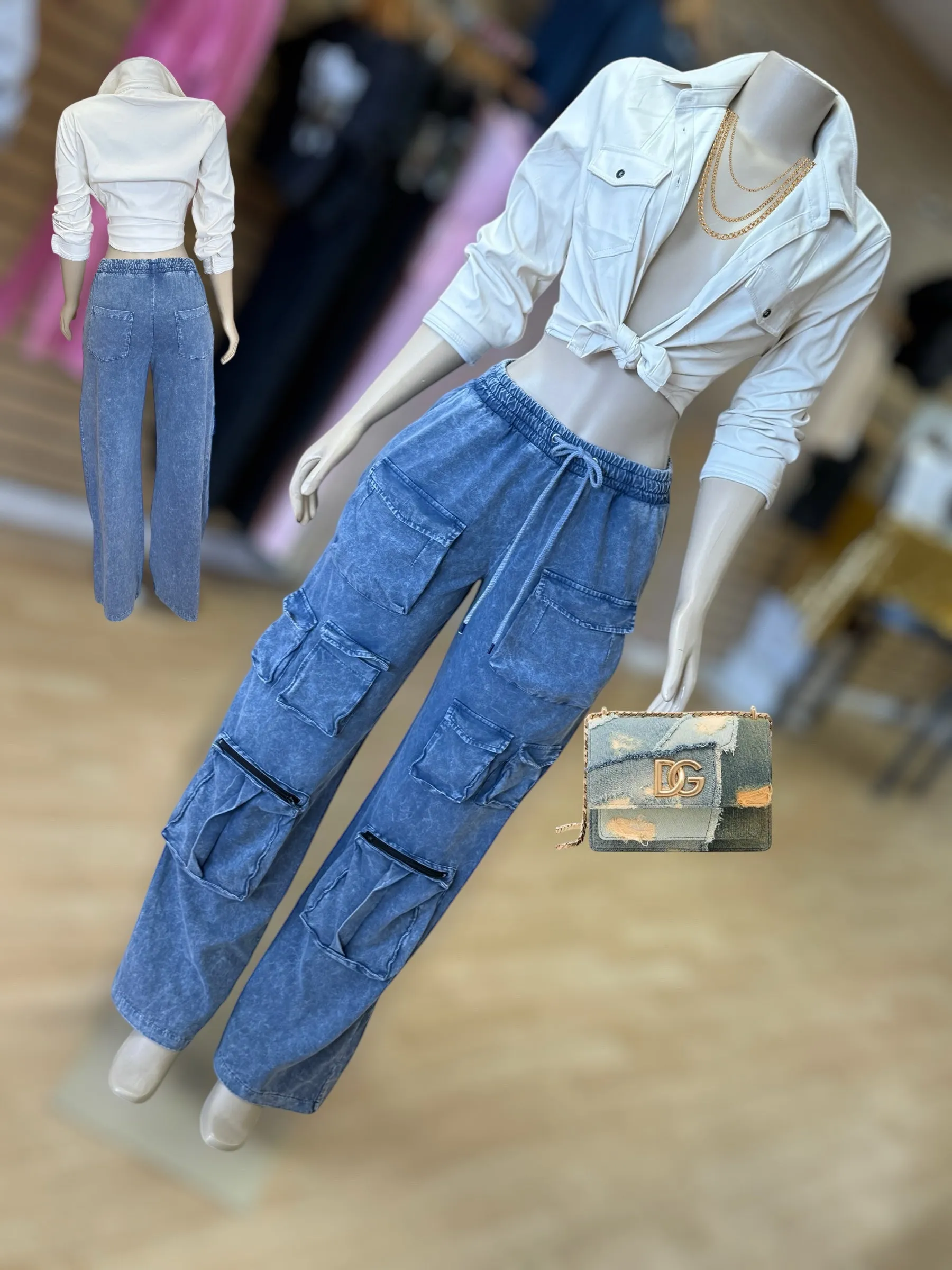 Soft DENIM cargo jeans
