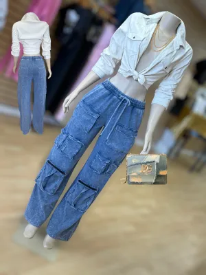 Soft DENIM cargo jeans