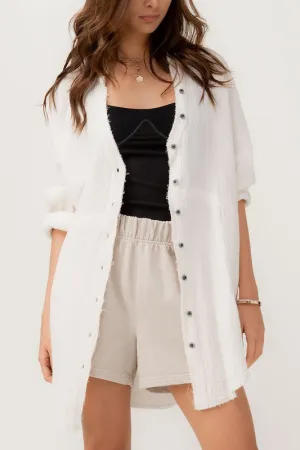 Soft White Button Down Oversized Shirt