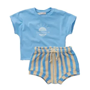 Sproet & Sprout Breezy Sunseeker/ Sesame Stripes Terry Bloomer Set