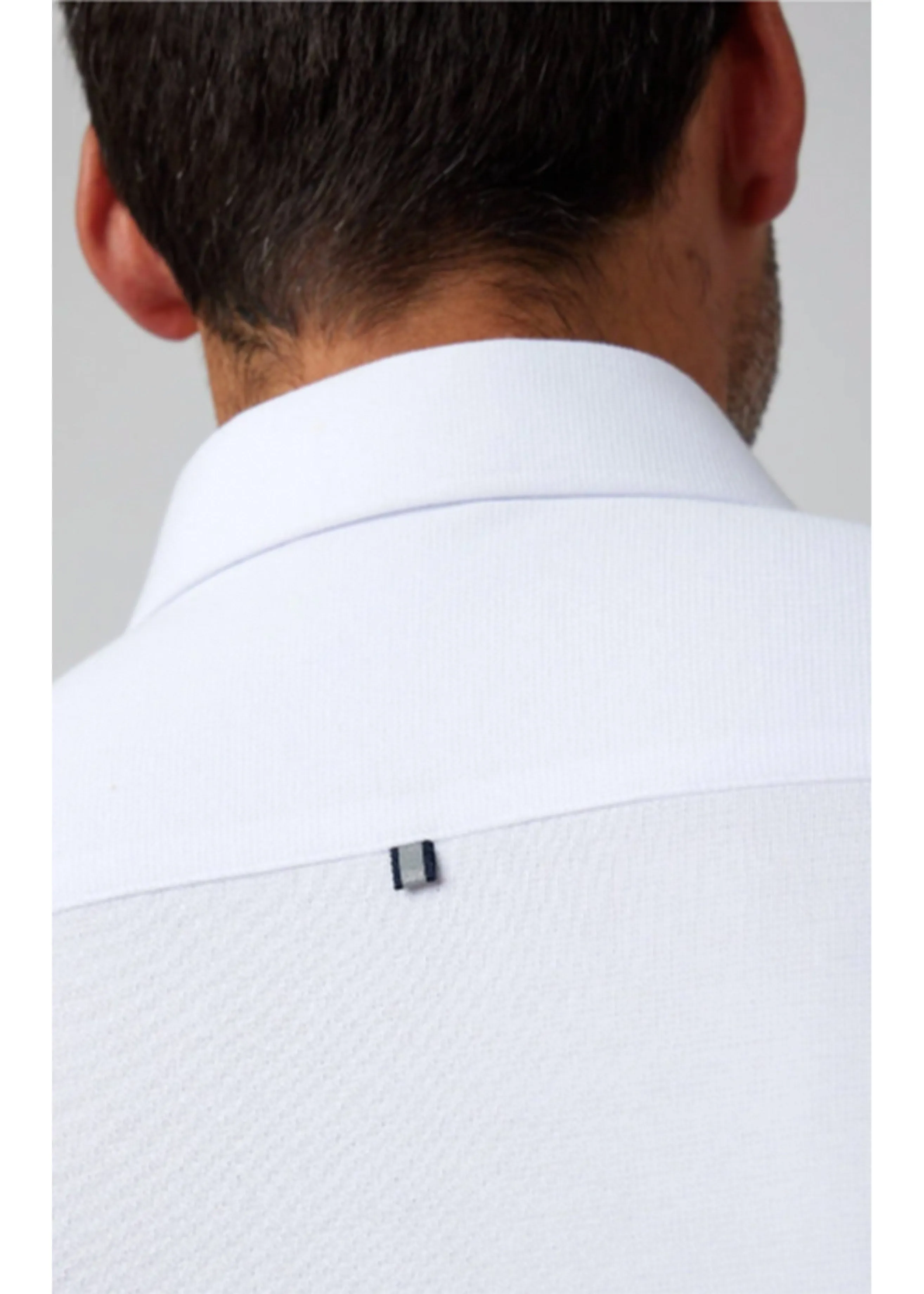 Stone Rose Long Sleeve Solid Pique Shirt | White