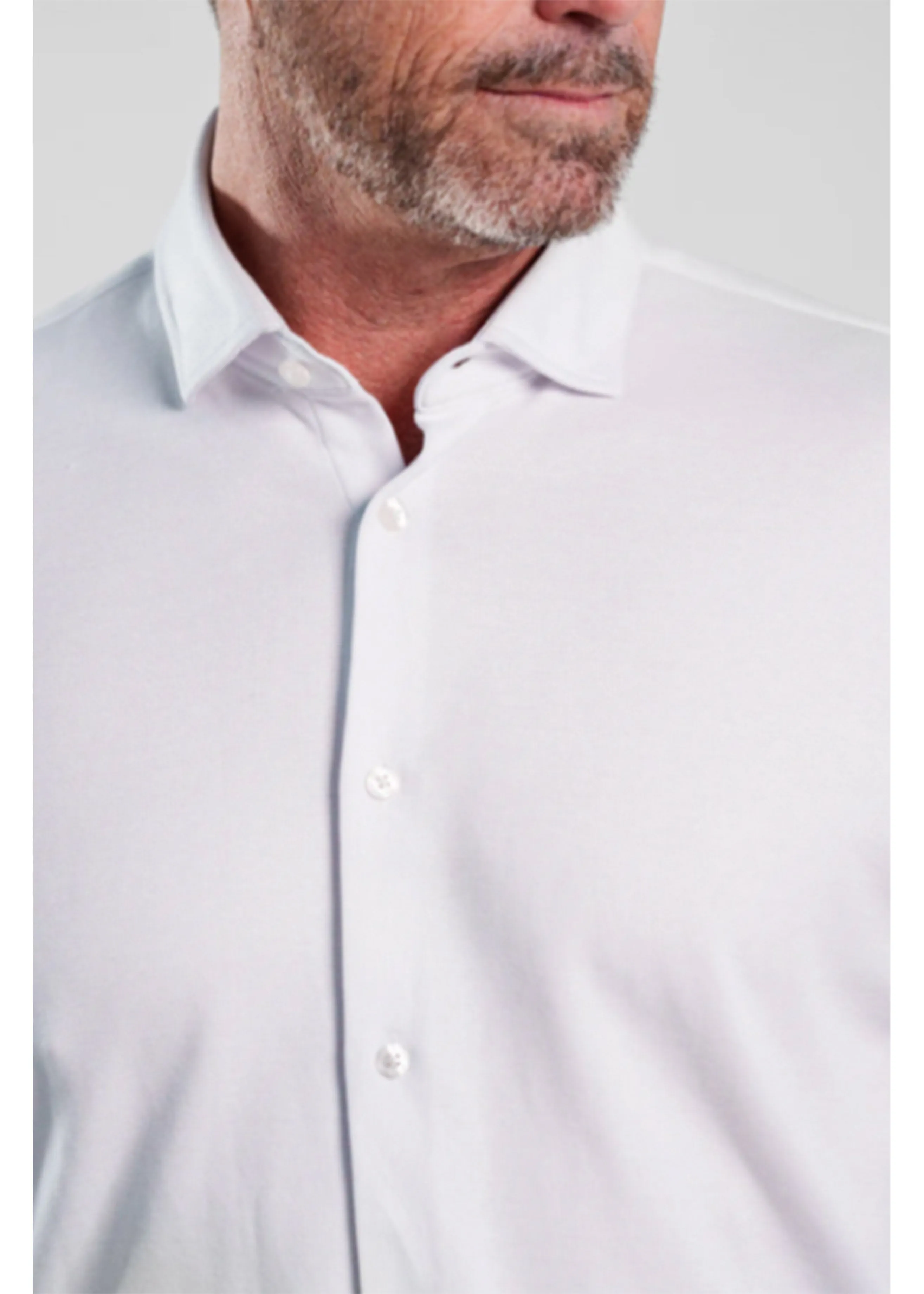 Stone Rose Long Sleeve Solid Pique Shirt | White